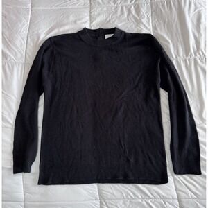 New Jenny Women's Size Large Fisherman Sweater Black Soft Casual Crewneck NWOT